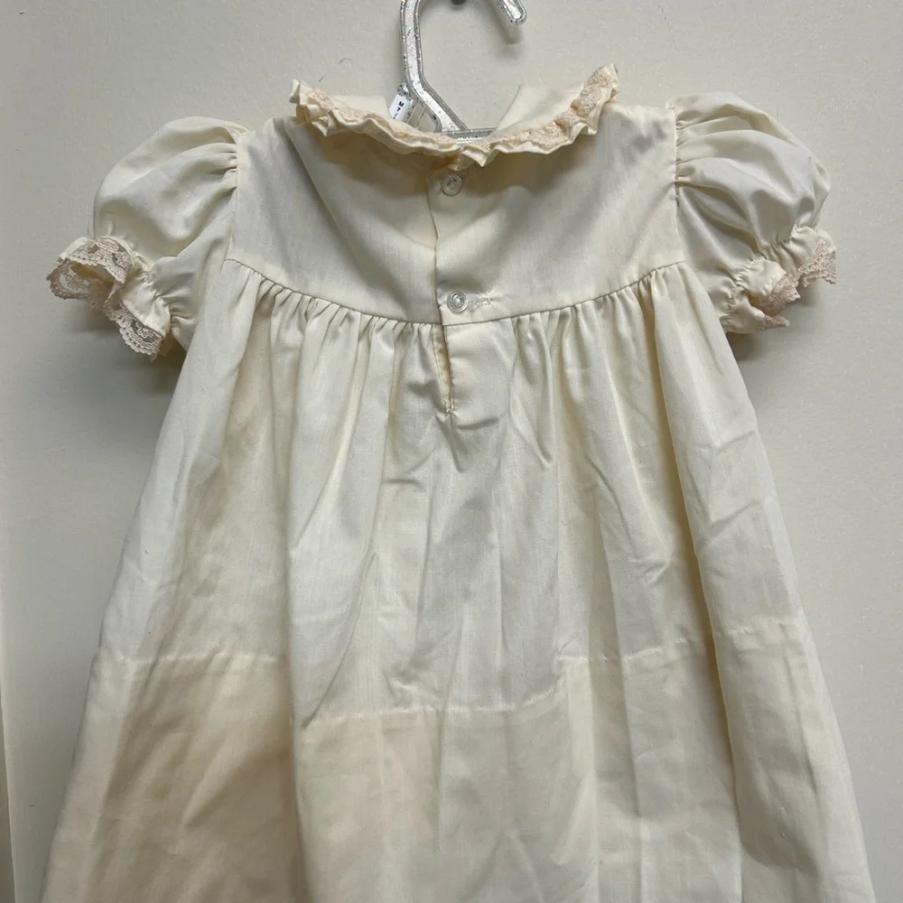 Vintage Polly flinders hand smocked baby toddler girls dress